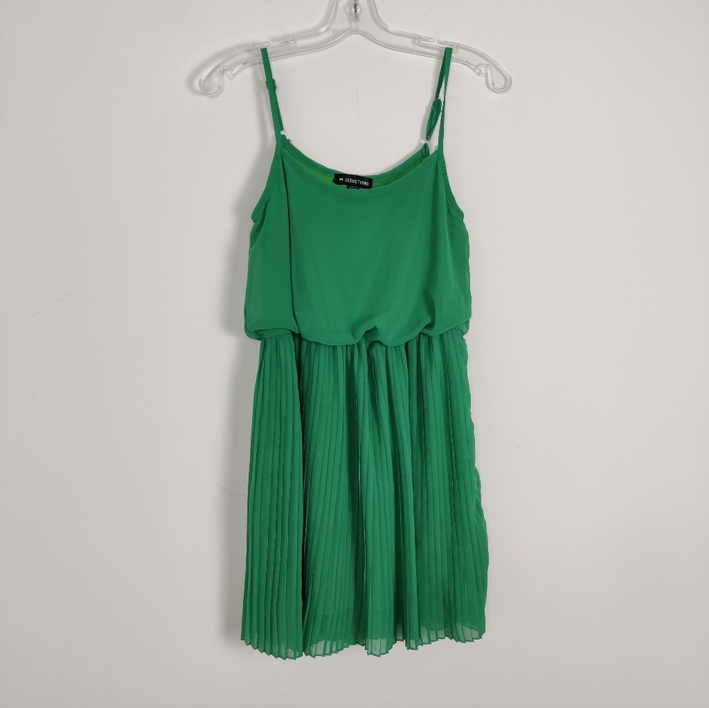Seductions Women's Green Pleated Sheath Dress - Size XS